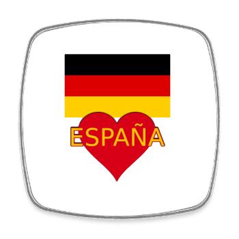 Flagge Deutschland Spanien - Viereckiger Kühlschrankmagnet - Weiß - Vorne