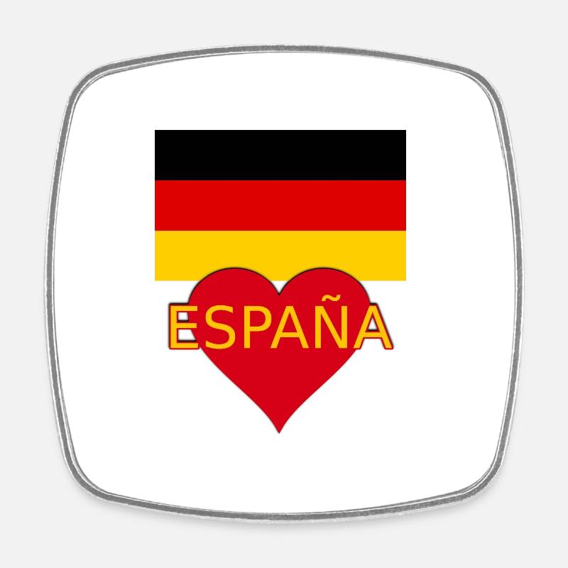 Flag Germany Spain - Square fridge magnet - white