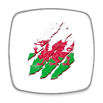 Wales Flagge St Davids Day Cymraeg Waliser Wappen - Viereckiger Kühlschrankmagnet - Weiß - Vorne
