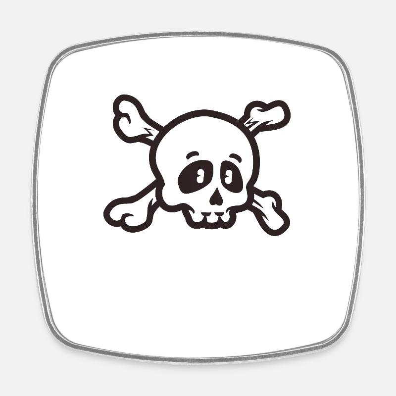 Skull halloween skull head - Square fridge magnet - white