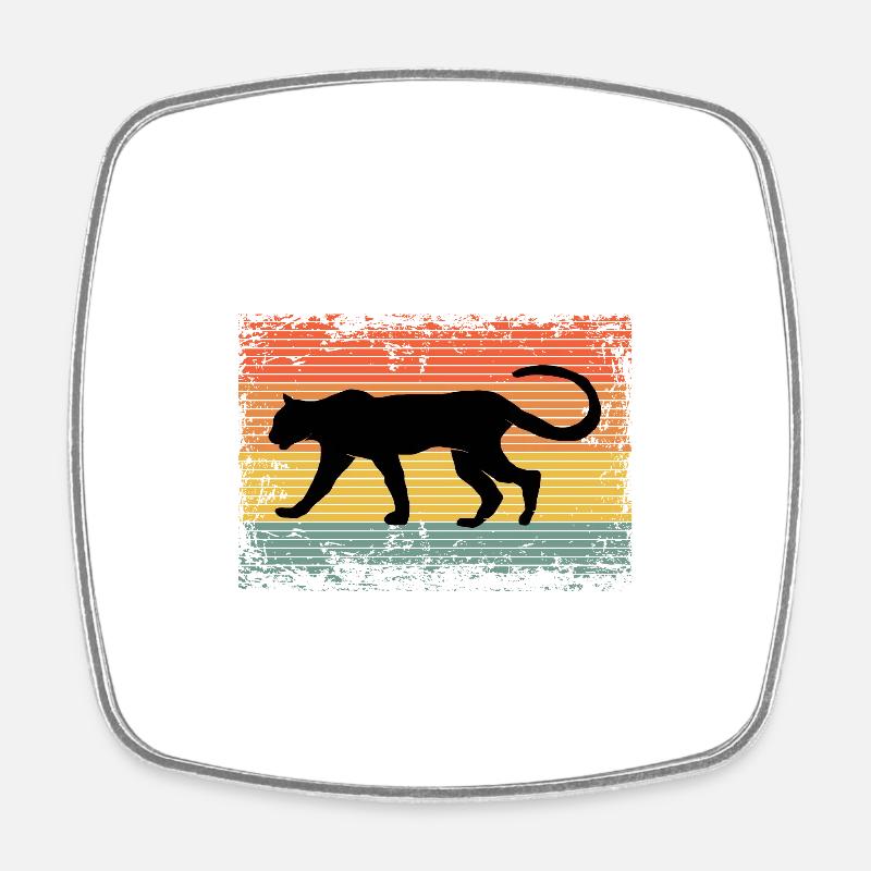 Vintage Gepard Leopard Tier Geschenkidee - Viereckiger Kühlschrankmagnet - Weiß