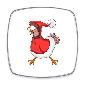 Poulet de Noël - Magnet carré - blanc - Devant