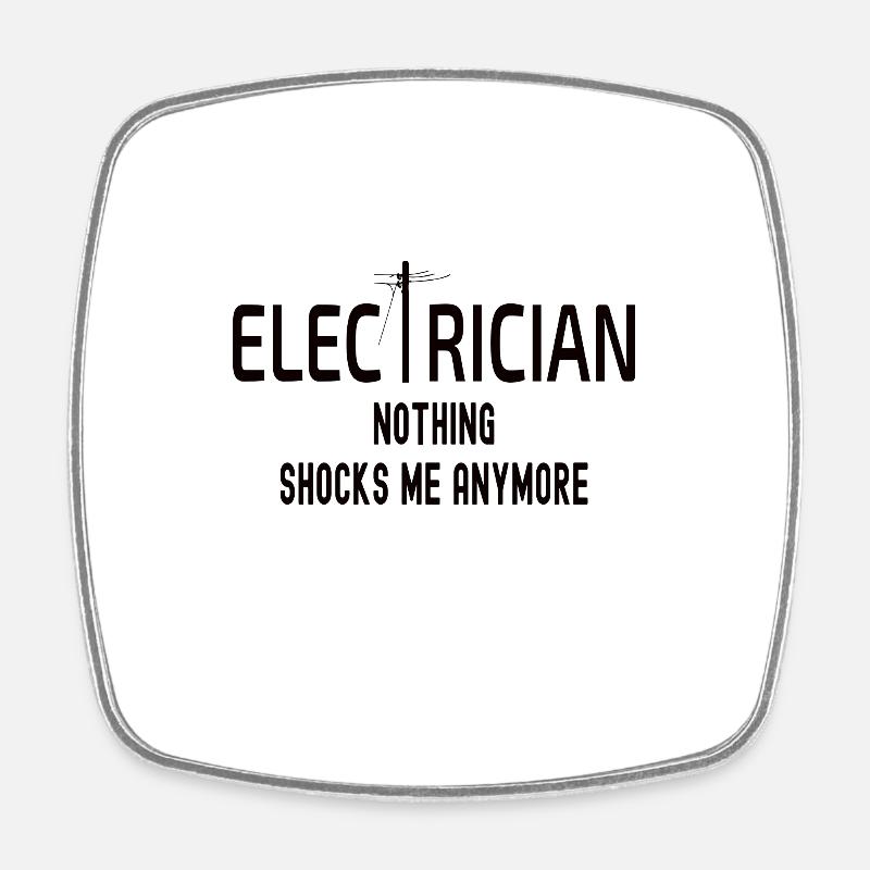 électricien - Magnet carré - blanc