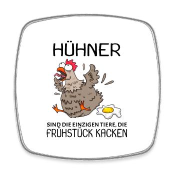 Landwirt Landwirte Huhn Hühner - lustiger Spruch - Viereckiger Kühlschrankmagnet - Weiß - Vorne