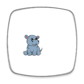 I Just Really Like Hippo Ok Idée cadeau hippopotame - Magnet carré - blanc - Devant