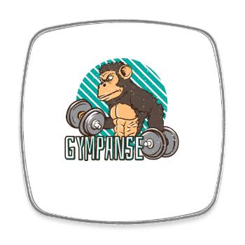 Gympanse Schimpanse Fitnessstudio Gym - Viereckiger Kühlschrankmagnet - Weiß - Vorne