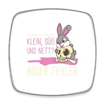 Lustige Hasen Geschenk kleine böse süße Hasen - Viereckiger Kühlschrankmagnet - Weiß - Vorne