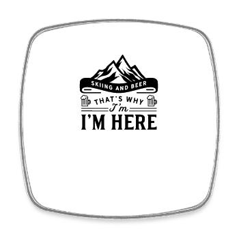 Bier & skifahren Ski und Bier Skifahrer Apres Ski - Viereckiger Kühlschrankmagnet - Weiß - Vorne