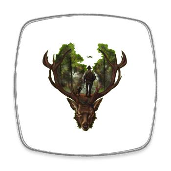 Nature-loving motif for hunters with passion - Square fridge magnet - white - Front