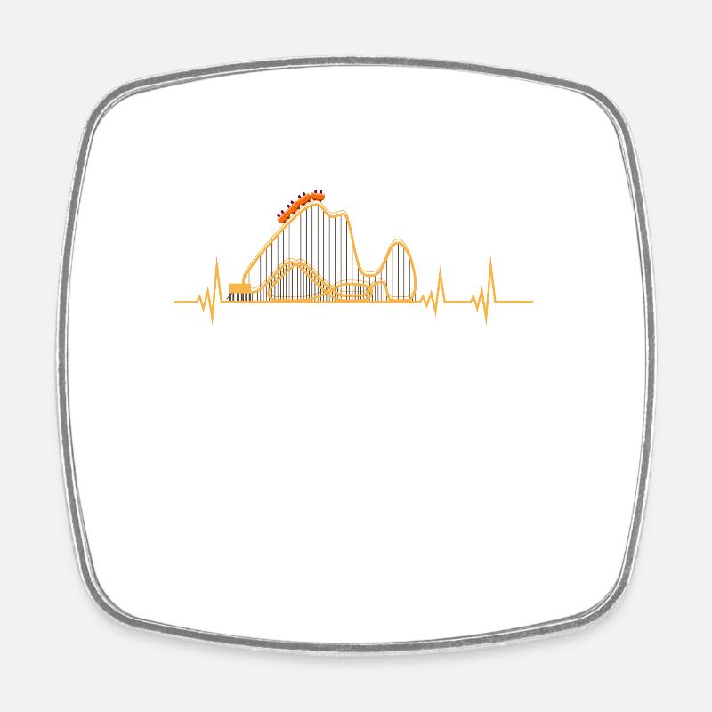 Roller coaster, roller coaster roller coaster park, - Square fridge magnet - white