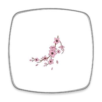 Cherry blossom moon - Square fridge magnet - white - Front