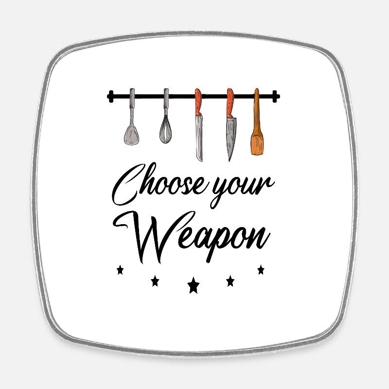 Cooking - Cook - Kitchen - Chef - Square fridge magnet - white