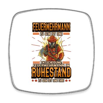 Feuerwehr Ruhestand Rente Pension Geschenk - Viereckiger Kühlschrankmagnet - Weiß - Vorne