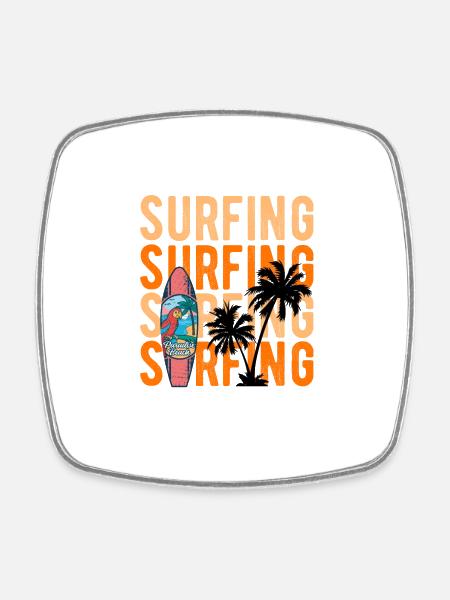 Surfing Surfing - Viereckiger Kühlschrankmagnet - Weiß