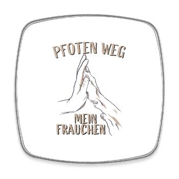Pfoten Weg Mein Frauchen Hund Appenzeller Pfote - Viereckiger Kühlschrankmagnet - Weiß - Vorne