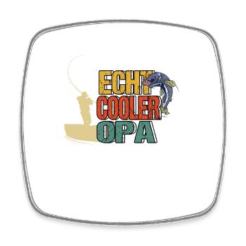Angler Opa Rentner Vatertag Lustig Spruch Geschenk - Viereckiger Kühlschrankmagnet - Weiß - Vorne