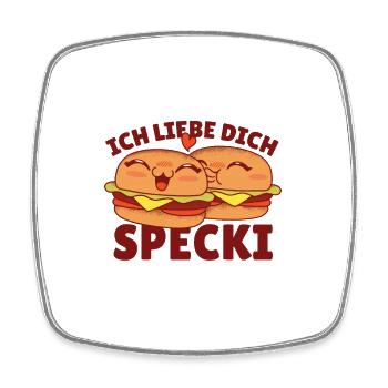 Hamburger Ich liebe dich Specki - Viereckiger Kühlschrankmagnet - Weiß - Vorne