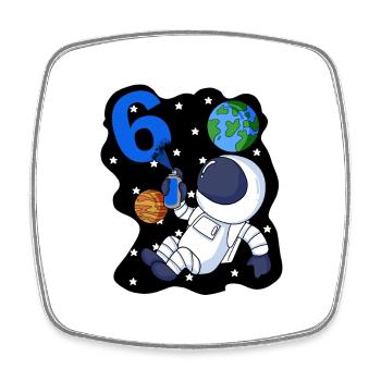 6e anniversaire astronaute cadeau garçon 6 ans - Magnet carré - blanc - Devant