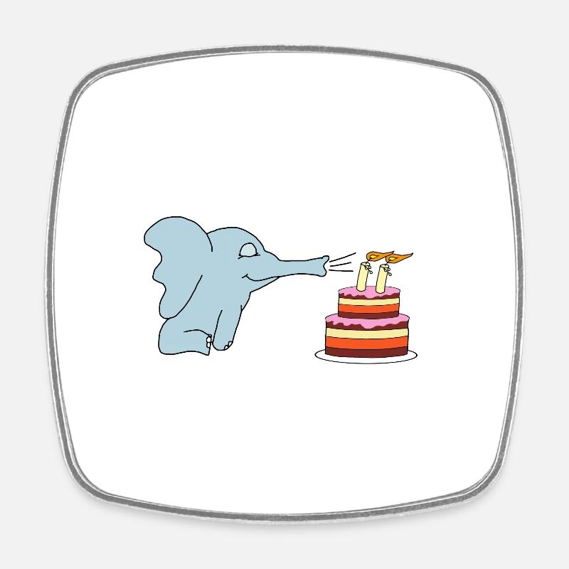 2e anniversaire de l'enfant éléphant - Magnet carré - blanc