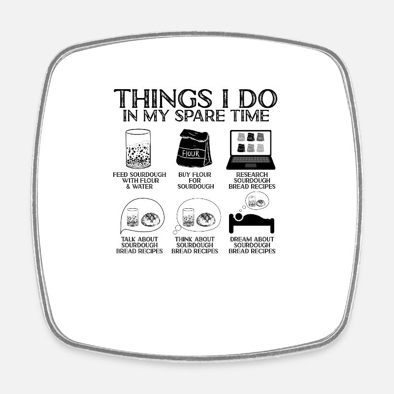 Baking Baker Sourdough Bread Master - Square fridge magnet - white