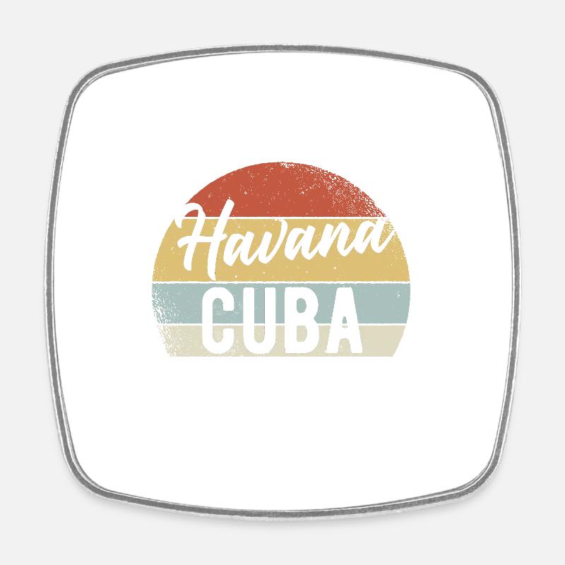 Havana Cuba - Square fridge magnet - white