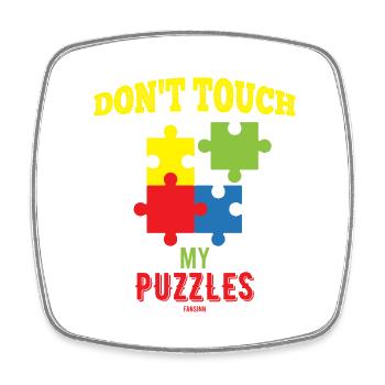 Don´t Touch My Puzzles - Viereckiger Kühlschrankmagnet - Weiß - Vorne