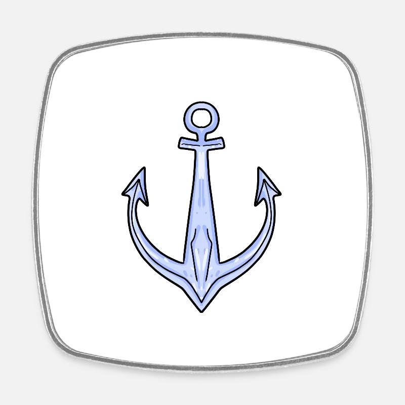 ancre - Magnet carré - blanc