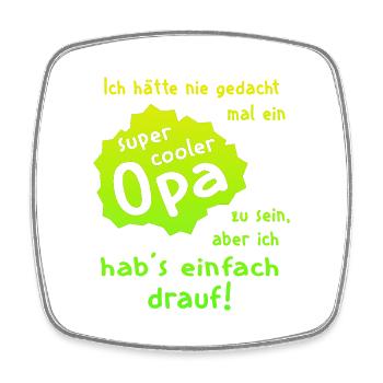Opa - Super Cool - Viereckiger Kühlschrankmagnet - Weiß - Vorne