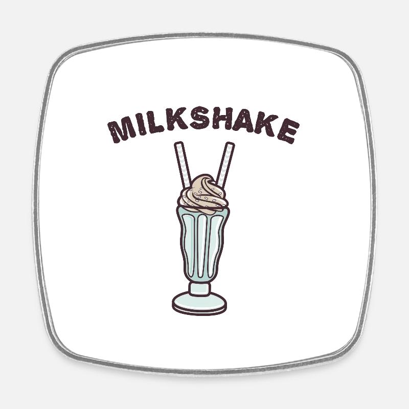 Milkshake - Magnet carré - blanc