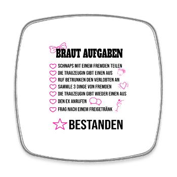 Braut Aufgaben Junggesellinnenabschied Frauen Idee - Viereckiger Kühlschrankmagnet - Weiß - Vorne