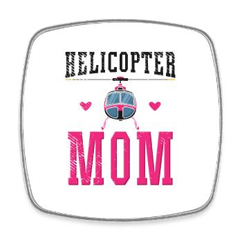 Helicopter Mom Aviation Pilot - Square fridge magnet - white - Front