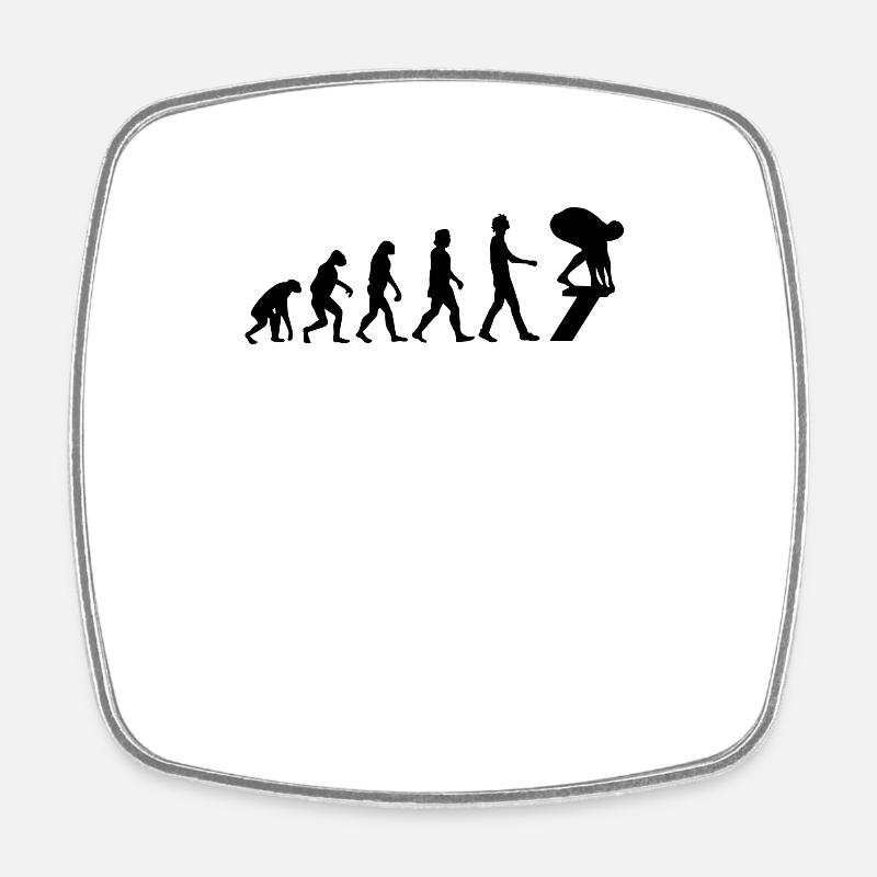 Swimmer Evolution Swimming Gift - Square fridge magnet - white