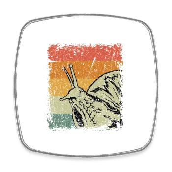 Cadeau d’escargot vintage - Magnet carré - blanc - Devant