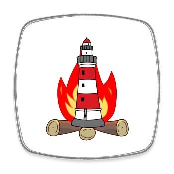 Light Signal Fire Lighthouse Maritime Nautical - Square fridge magnet - white - Front