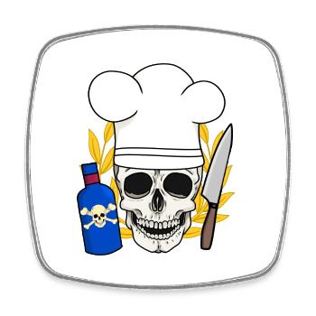 Poison Horreur Cuisine Halloween Chef - Magnet carré - blanc - Devant