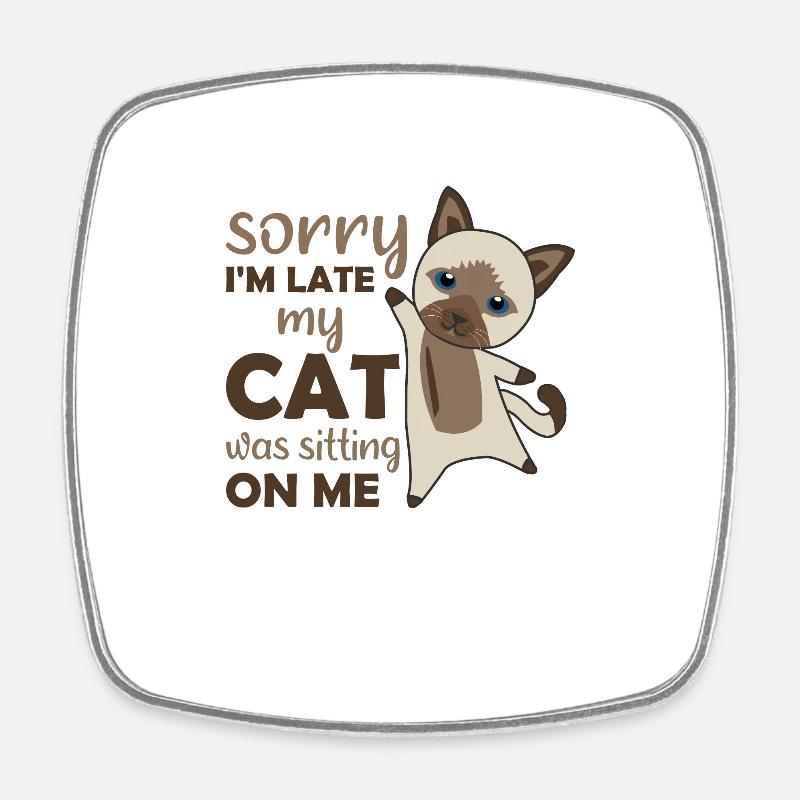 Chat Chat Chat Rigolo rigolo - Magnet carré - blanc