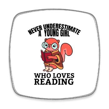 Reading Books Book Lover Book Girl Reader - Square fridge magnet - white - Front