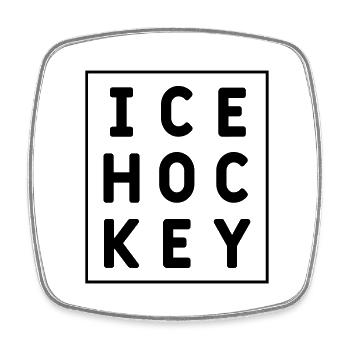 Hockey sur glace - Ice Hockey - Square fridge magnet - white - Front