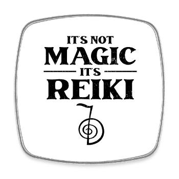 Reiki Magie | Meditation Esoterik Yoga Geschenke - Viereckiger Kühlschrankmagnet - Weiß - Vorne