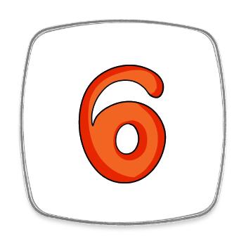 Number 6 Number Number Six - Square fridge magnet - white - Front