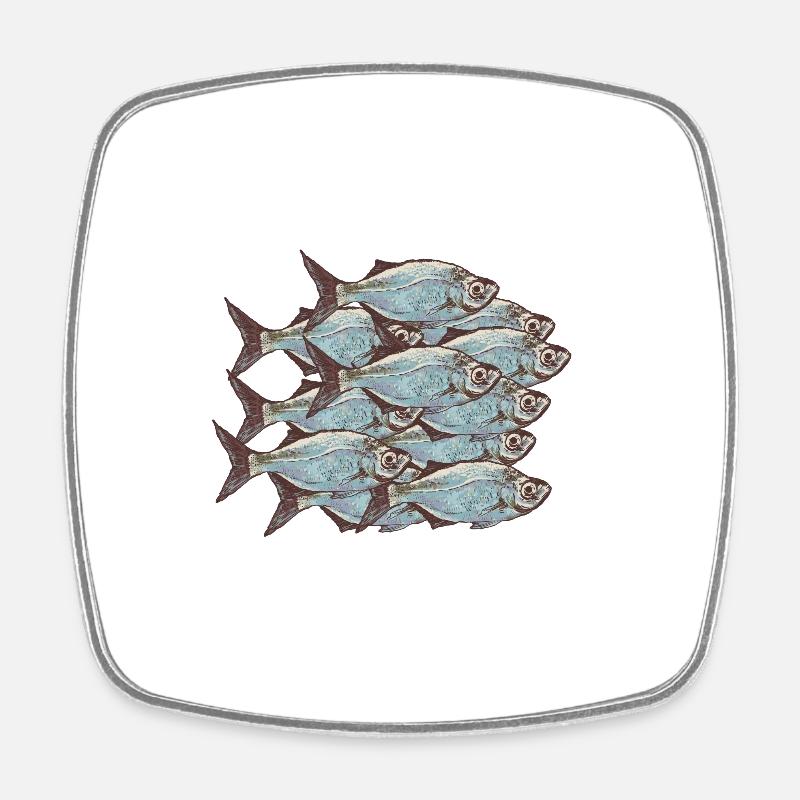 shoal - Square fridge magnet - white
