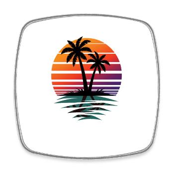 Palm Tree Retro Gift - Cadeau amoureux de la nature - Magnet carré - blanc - Devant