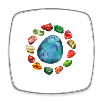 Mineralien Steine Geologie Sammler Mineral Geologe - Viereckiger Kühlschrankmagnet - Weiß - Vorne