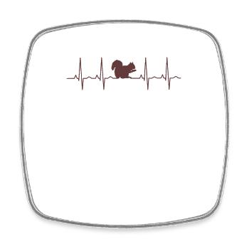 Squirrel Heartbeat - Square fridge magnet - white - Front