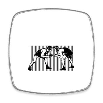 Ringen, Ringen griechisch römischer Stil, - Viereckiger Kühlschrankmagnet - Weiß - Vorne