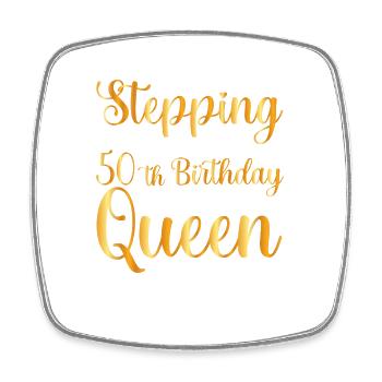 I enter my 50th birthday like a queen - Square fridge magnet - white - Front