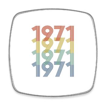 1971 - Awesome Vintage Style, Geschenk zum 51. Geburtstag - Viereckiger Kühlschrankmagnet - Weiß - Vorne