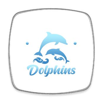 Delfin - Viereckiger Kühlschrankmagnet - Weiß - Vorne