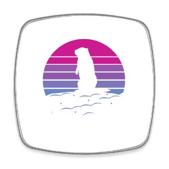 marmot, marmot animal, rodent, - Square fridge magnet - white - Front