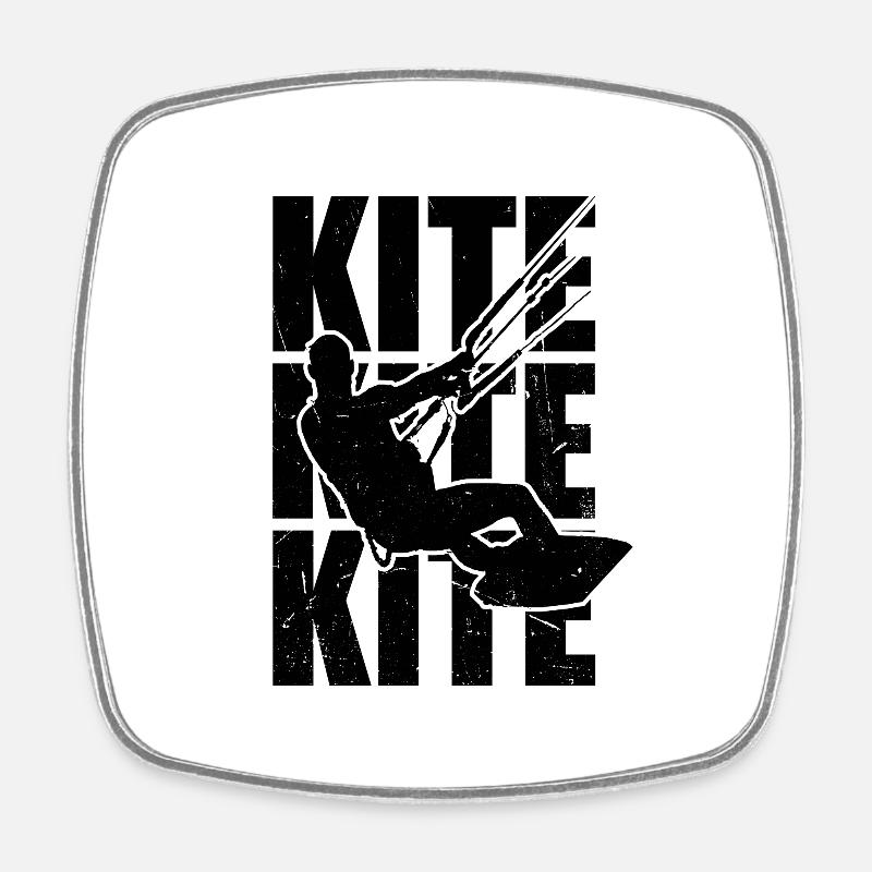 Kitesurf Kitesurf Kitesurf Kitesurf Kitesurf Surf - Magnet carré - blanc